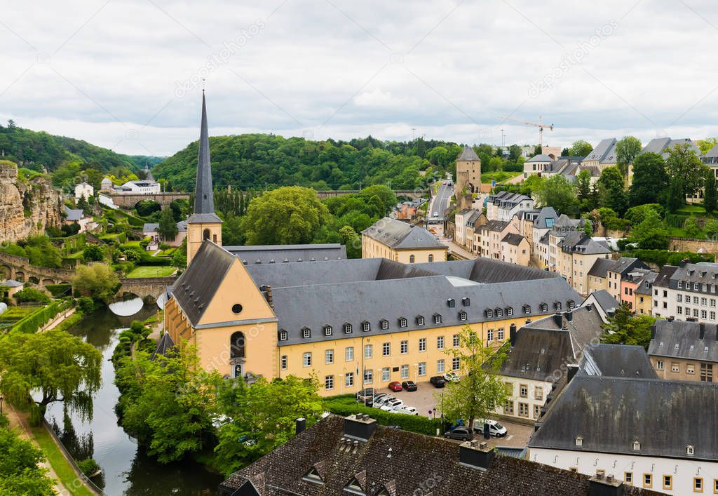 Neumuenster Abbey and Alzette river
