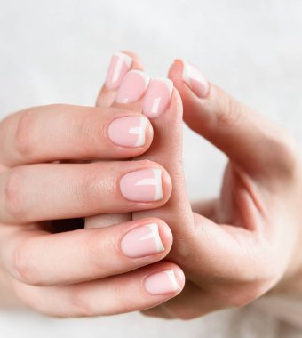 female hands with french manicure  clipart