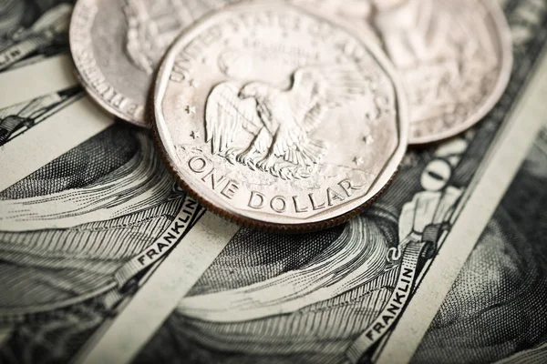 American banknotes and coins Stock Picture