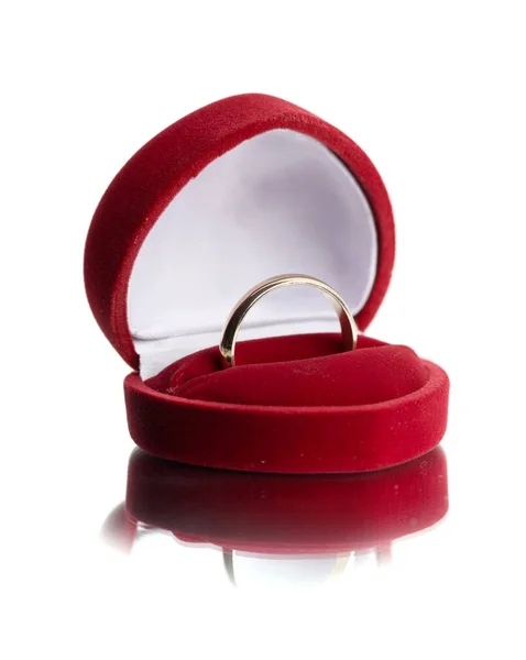 Bague Mariage Dans Une Boîte Cadeau — Photo