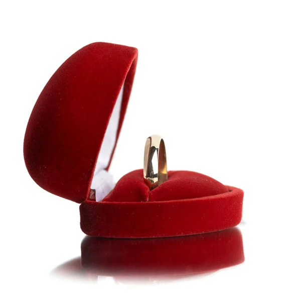 Anillo Boda Una Caja Regalo — Foto de Stock