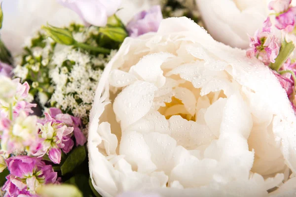 White Peony Floral Bouquet Closeup — Stock Photo, Image