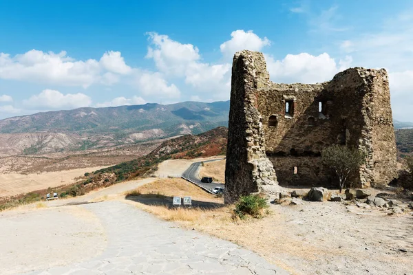 Restos Muralla Cerca Del Monasterio Ortodoxo Jvari Cerca Mtskheta Este — Foto de Stock