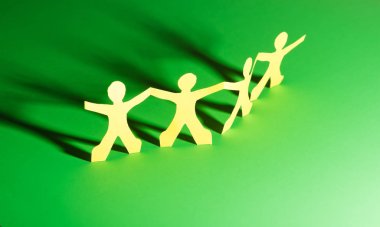 Kağıt insanlar teamworking kavram