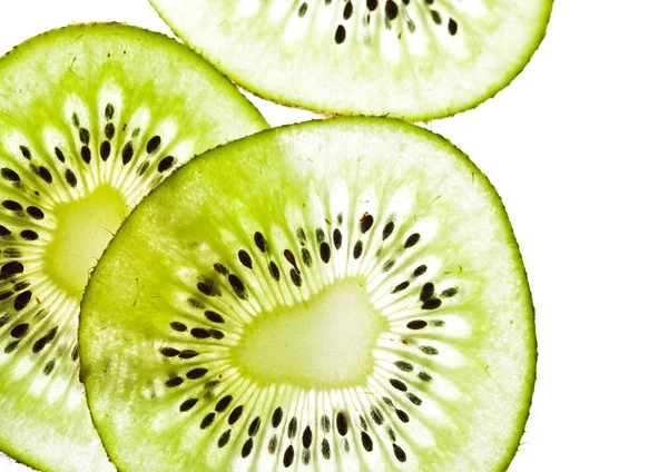 Kiwi Fette Sfondo Bianco — Foto Stock