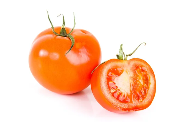 Frische Tomaten Auf Weißem Hintergrund Ansicht Von Oben — Stockfoto