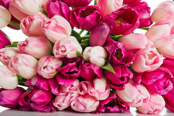 Közelkép Rózsaszín Tulipán Csokor — Stock Fotó