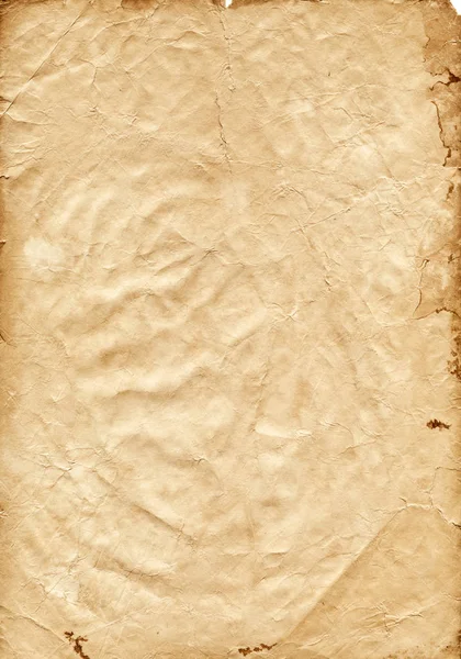 Old Dented Vintage Sheet Paper White Background — Stock Photo, Image