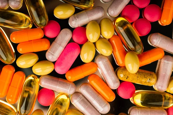 Diverse Pillole Colorate Sfondo — Foto Stock
