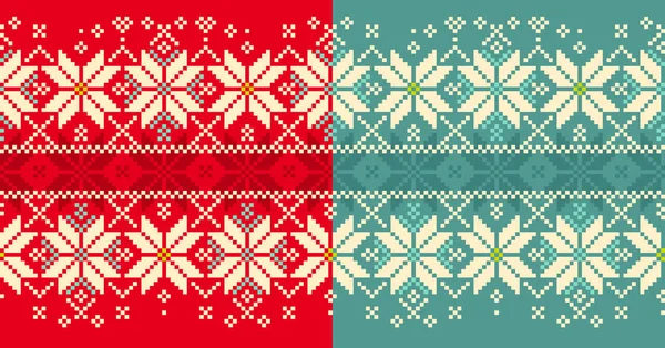 Christmas knitted seamless pattern. Winter seamless ornament wit — Stock Vector