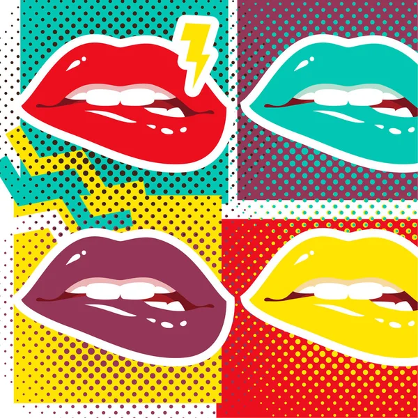 Pop Art Lippen — Stockvektor