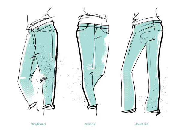 Women's jeans fits Stock Illustration