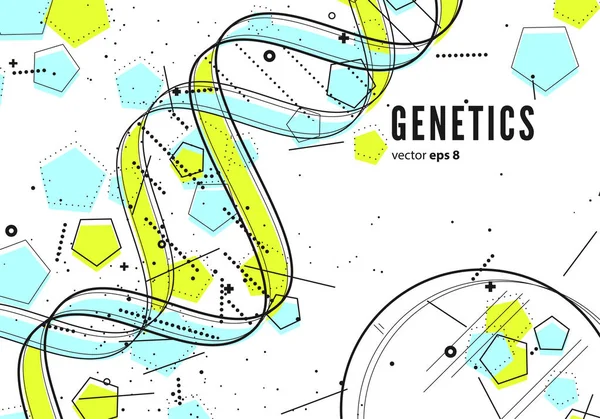 DNA, background concettuale genetico — Vettoriale Stock