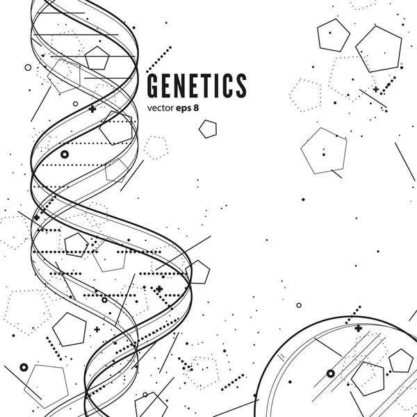 DNA, genetische conceptuele achtergrond — Stockvector