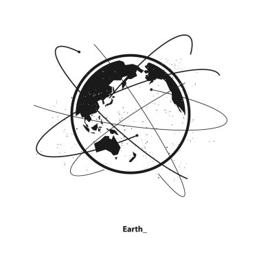 Earth and satellite orbits clipart