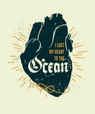 Kalp deniz sanat baskı