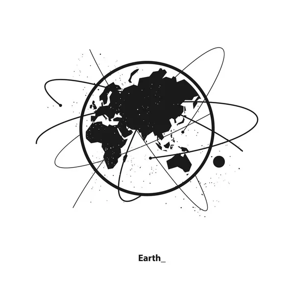 Órbitas de la Tierra y satélite — Archivo Imágenes Vectoriales