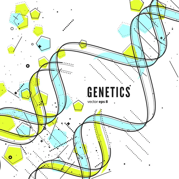 DNA, genetik kavramsal arka plan — Stok Vektör