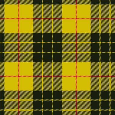 Scottish plaid, black bands on yellow. MacLeod tartan seamless pattern clipart