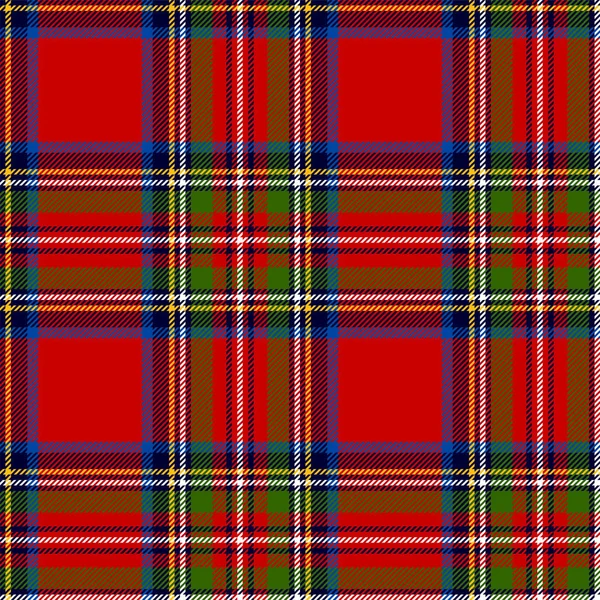 Scottish plaid. Royal Stewart tartan seamless pattern — Stock Vector