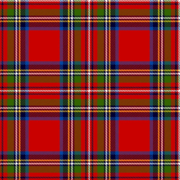 Scottish plaid. Royal Stewart tartan seamless pattern — Stock Vector