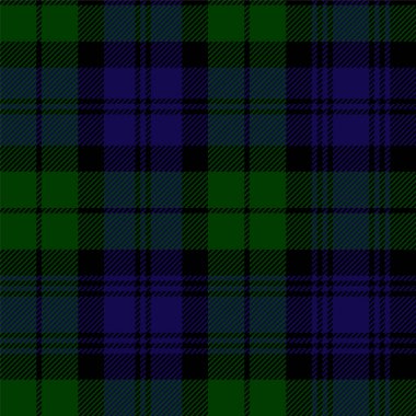 İskoç kareli yeşil, siyah, mavi. Campbell tartan kesintisiz p