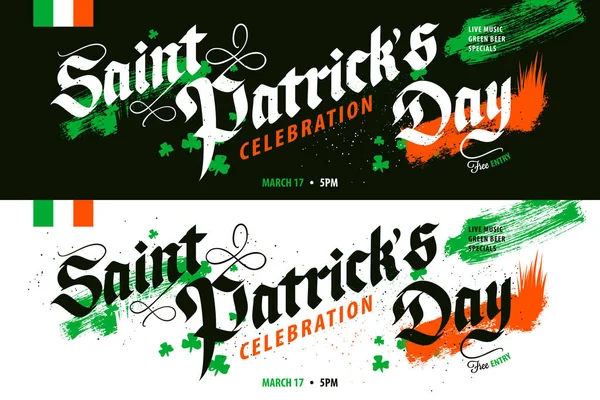 Bannière de célébration de la Saint-Patrick — Image vectorielle