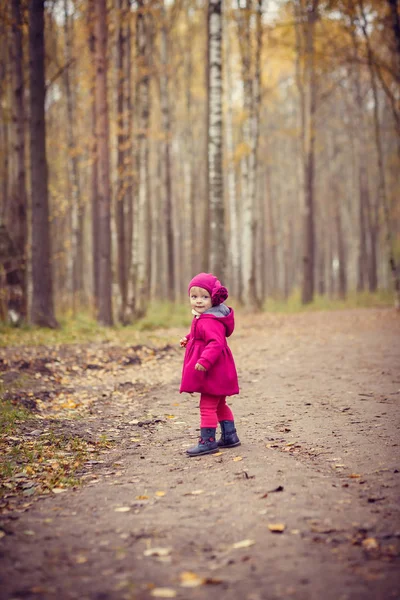 Petite fille dans le parc d'automne — Photo