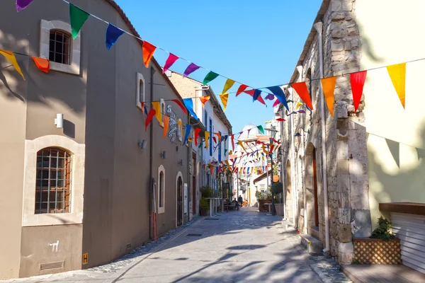 Rua da cidade velha durante o festival, Limassol, Chipre Imagens De Bancos De Imagens