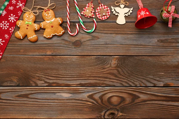 Galletas y decoraciones caseras de Navidad —  Fotos de Stock