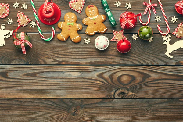 Borda de decorações de Natal — Fotografia de Stock