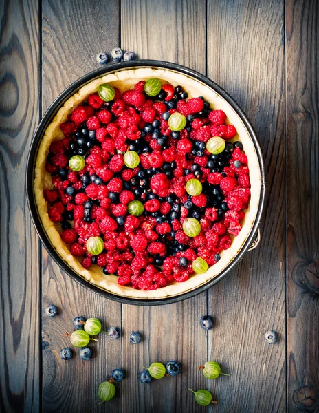 Wild berry hemmagjord paj — Stockfoto