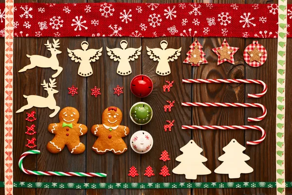 Christmas decorations and cookies — Stock Photo, Image
