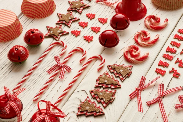 Christmas decorations flat lay — Stock Photo, Image