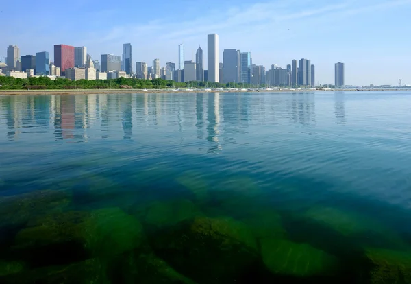 Chicago silhuett i morgon — Stockfoto