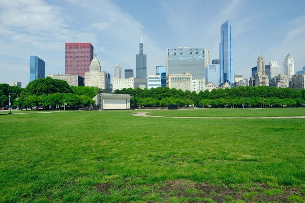 Chicago silhuett i morgon — Stockfoto