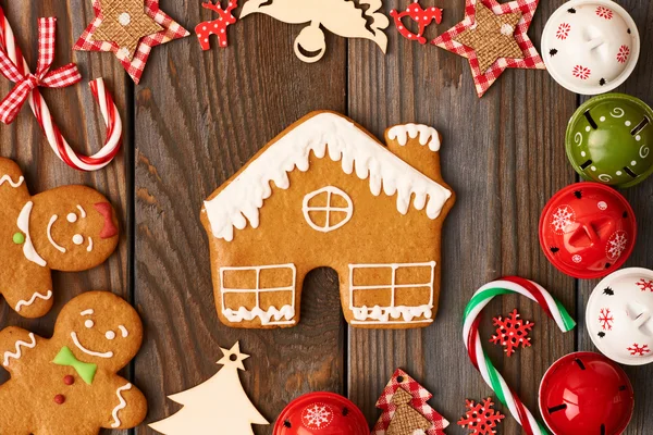 Noel ev yapımı kurabiye evi — Stok fotoğraf