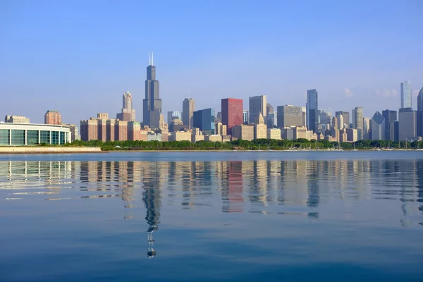 Chicago silhuett i morgon — Stockfoto