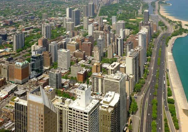 Chicago panorama z lotu ptaka — Zdjęcie stockowe