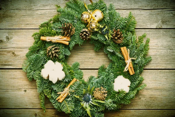 Decorated Christmas wreath — Stock Photo, Image