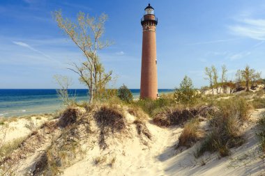 Küçük Sable noktası 1867 yılında inşa yılında deniz feneri dunes,