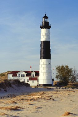 Büyük Sable noktası 1867 yılında inşa yılında deniz feneri dunes,