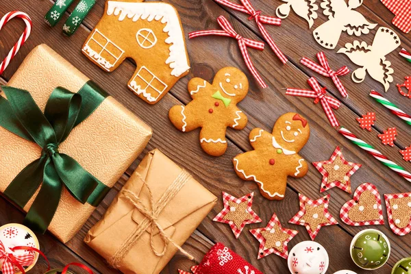 Natale decorazione fatta in casa piatto laici — Foto Stock