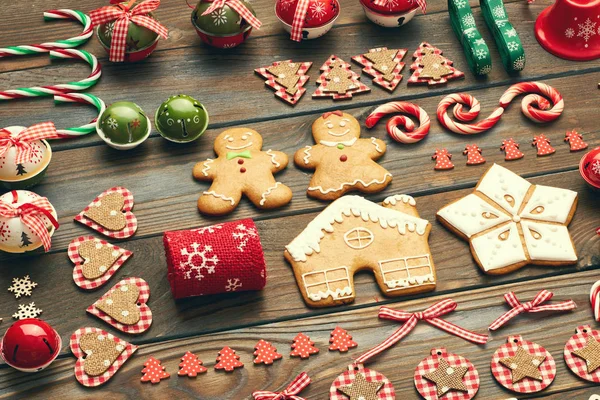 Natale decorazione fatta in casa piatto laici — Foto Stock