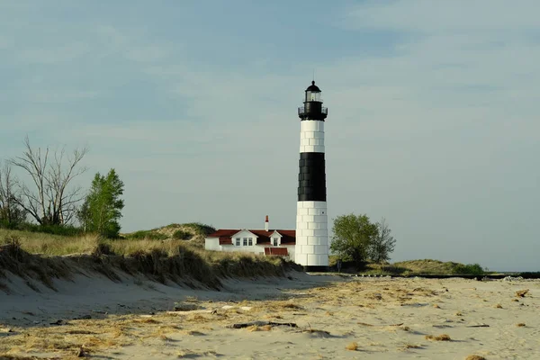 Big Sable Point Lighthouse in dunes, built in 1867 — Stock Photo, Image