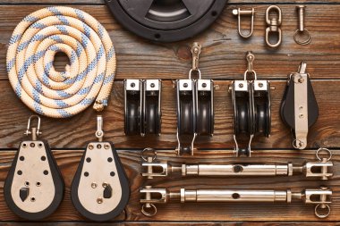 Sailing yacht rigging equipment clipart