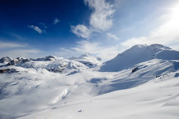 Ορεινό τοπίο των Άλπεων χειμώνα — Φωτογραφία Αρχείου