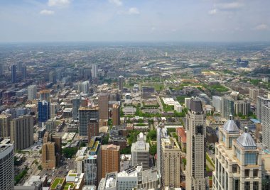 Chicago ufuk çizgisi hava görüntüsü