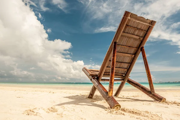 Bambus krzesło Beach Boracay — Zdjęcie stockowe