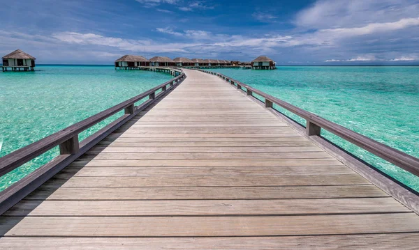 Beach with water bungalows — Stock Photo, Image